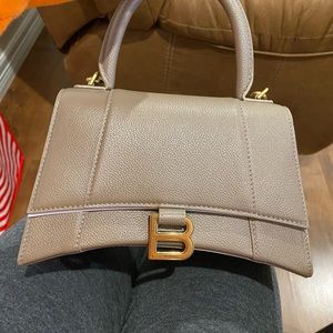 Balenciaga Grained Calfskin Small Hourglass Top Handle Bag